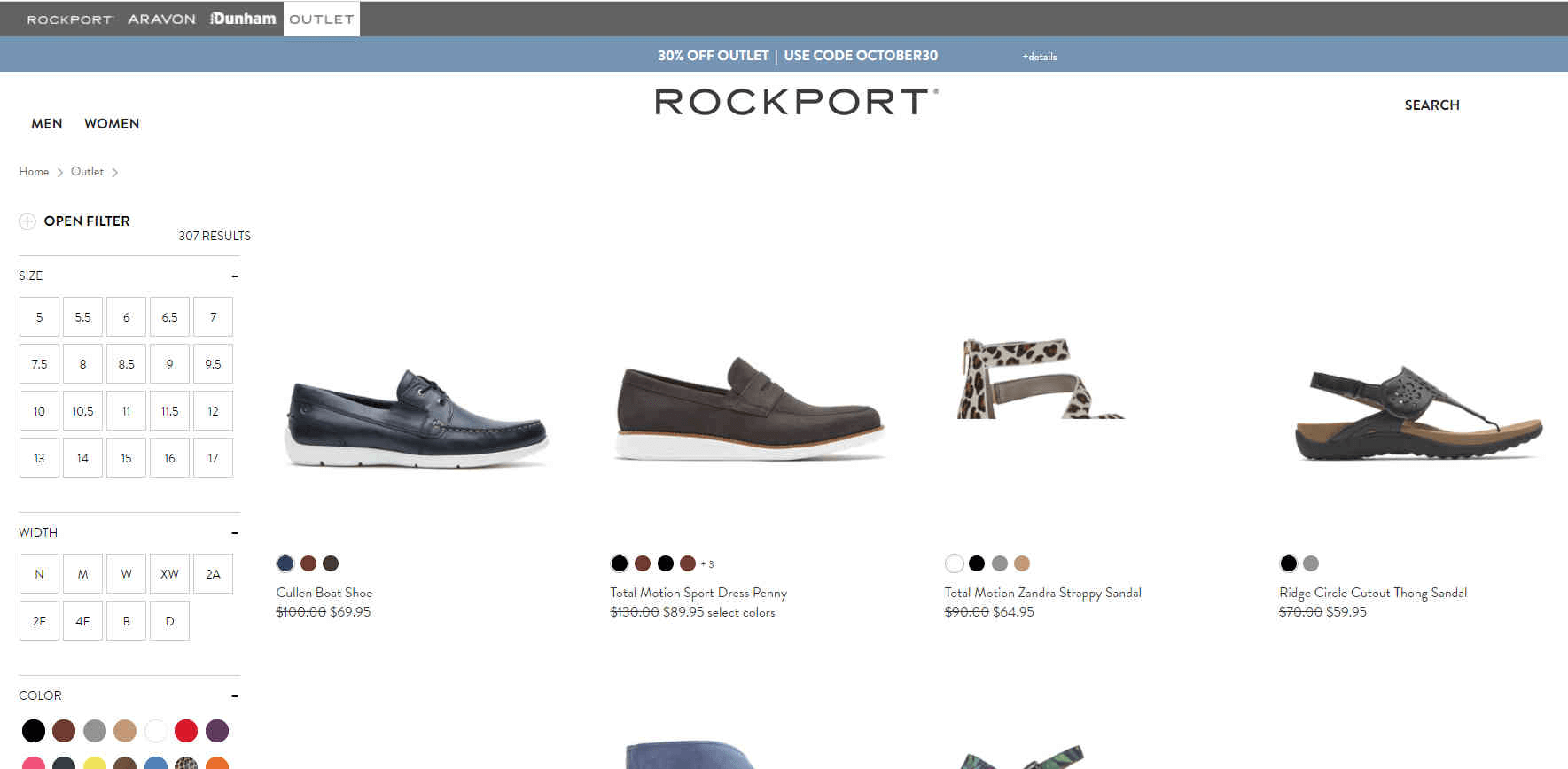 Rockport优惠码2024 折扣区精选鞋履额外7折促销美国包邮